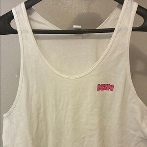 🔥5 for 20🔥 N2N Bodywear mens White Tank Top with Pink Logo L